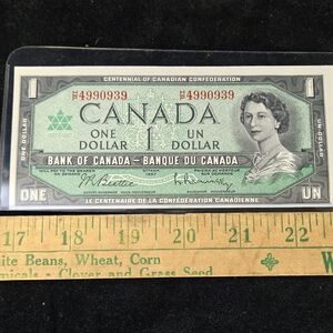 1967 Canadian One Dollar Bill Centennial Uncirculated Banknote